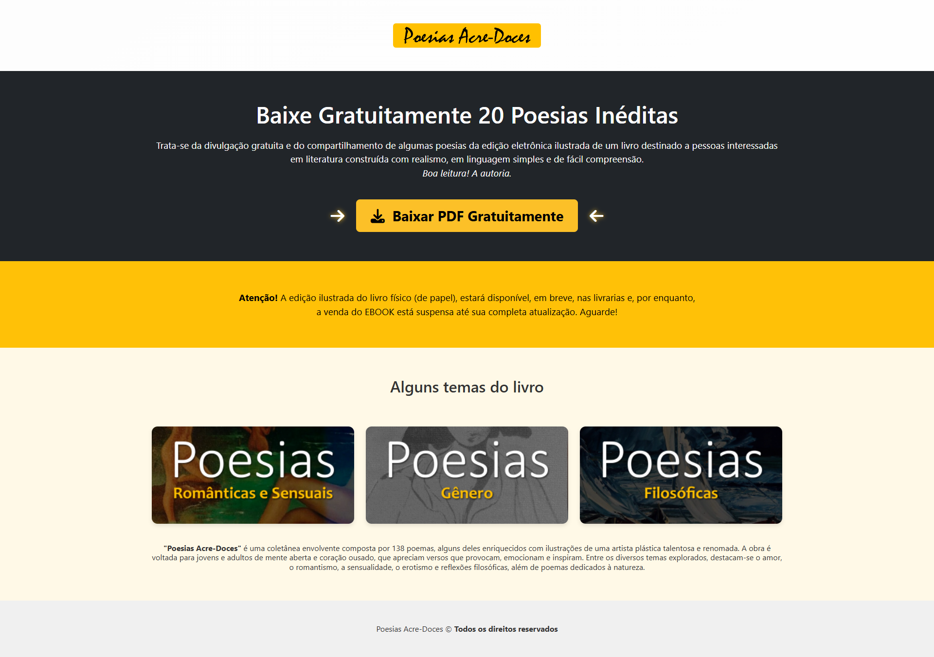 Landing Page - Poesias Acre Doces