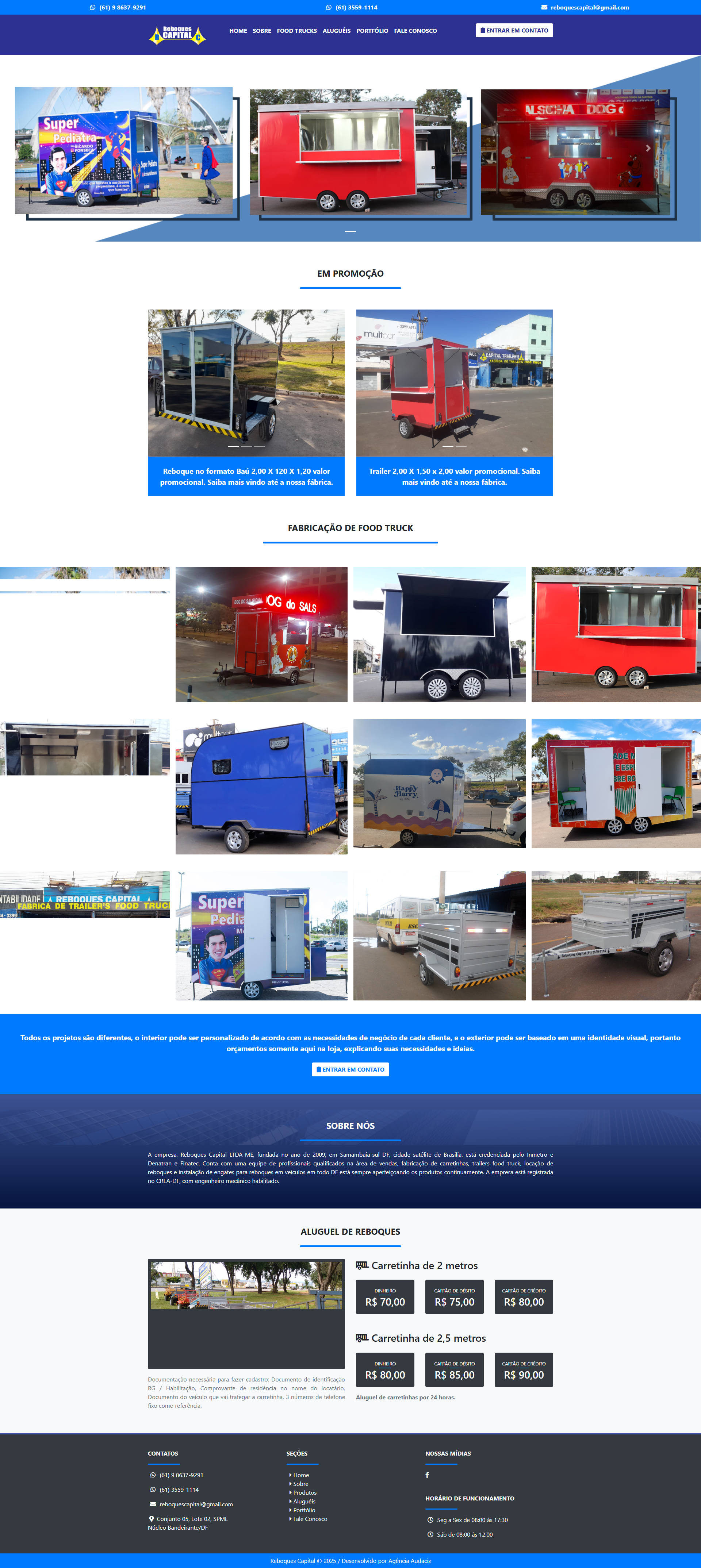 Landing Page - Reboques Capital - Fábrica de Food Trucks