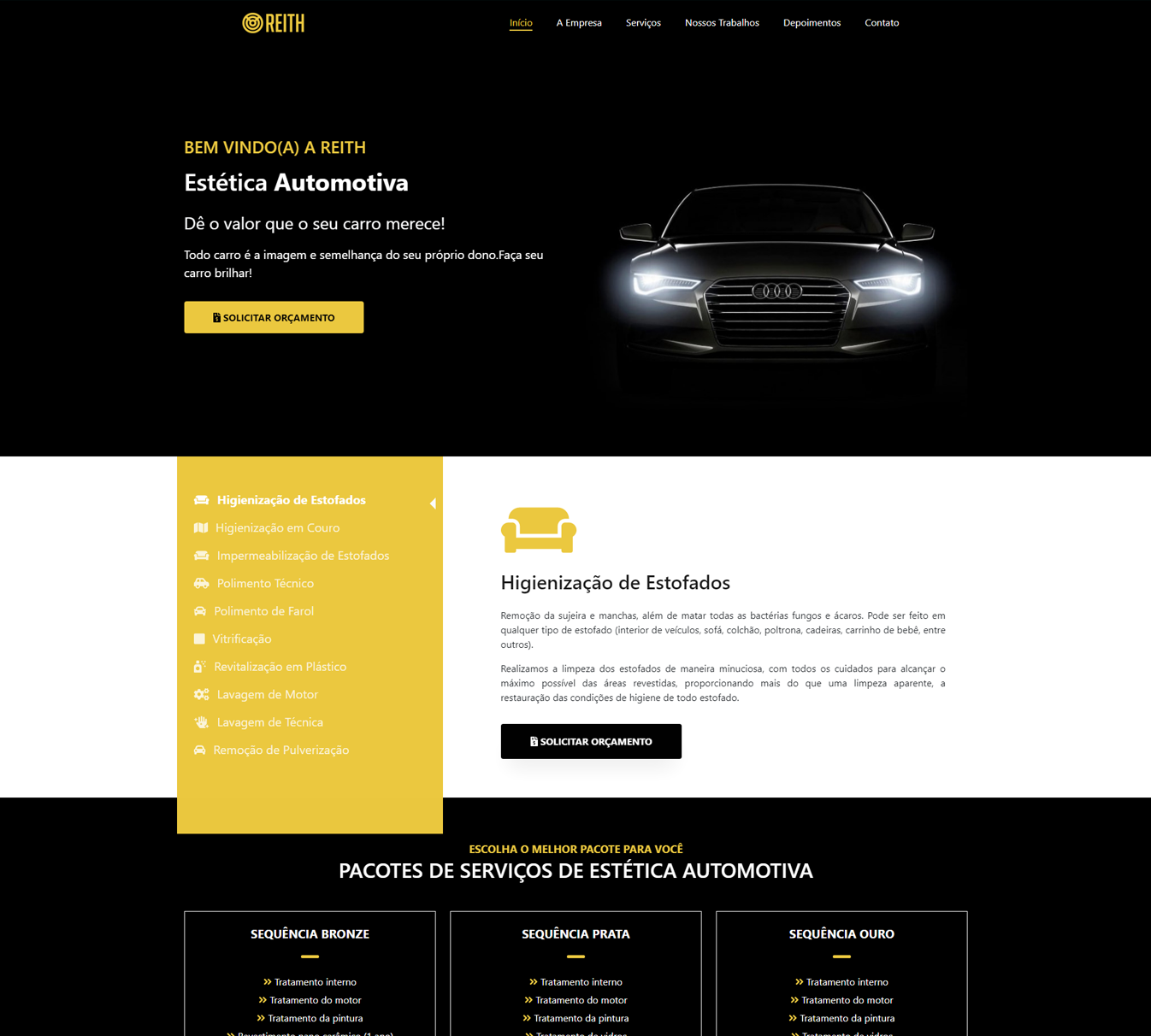 Site - Estética automotiva de alto padrão.